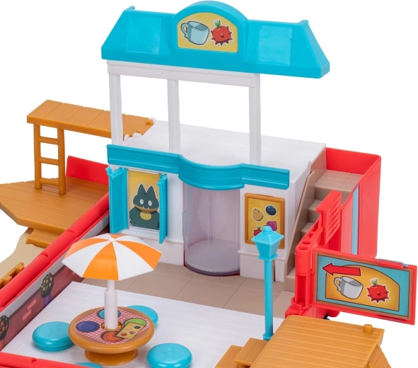 Café en stadsdecor voor rollenspel