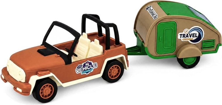 Realistische reisset: auto + caravan