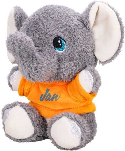 Pluchen olifant 17 cm met T-shirt