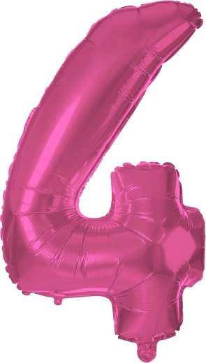 Folieballon cijfer 4 roze 30 cm TORO