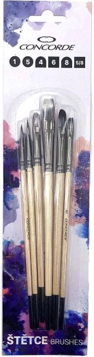 Set nylonkwasten CONCORDE, 6 stuks