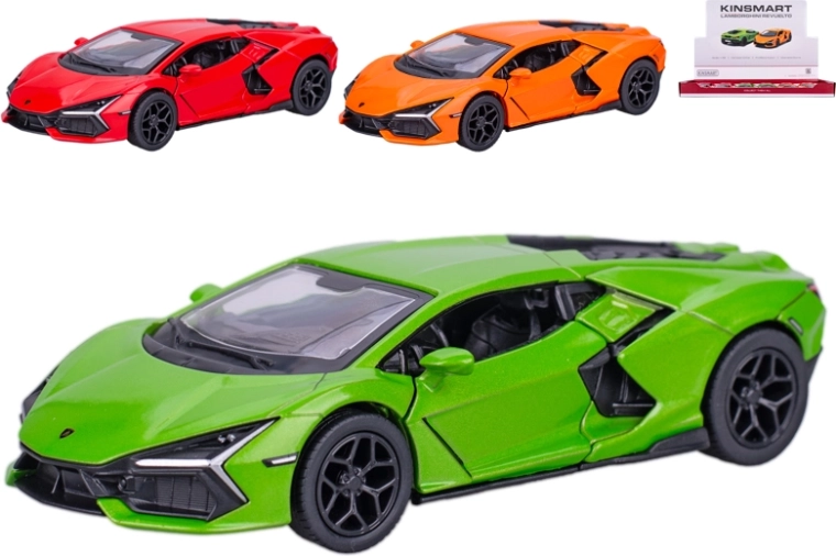 Kinsmart Lamborghini Revuelto metalen model 1:38 met openslaande deuren