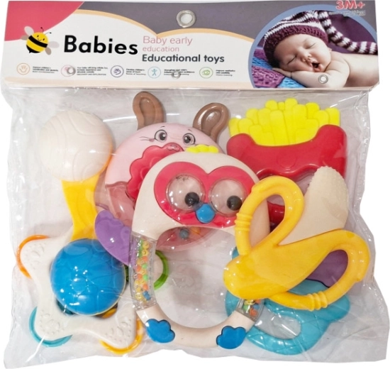 Set rammelaars en bijtspeeltjes voor baby