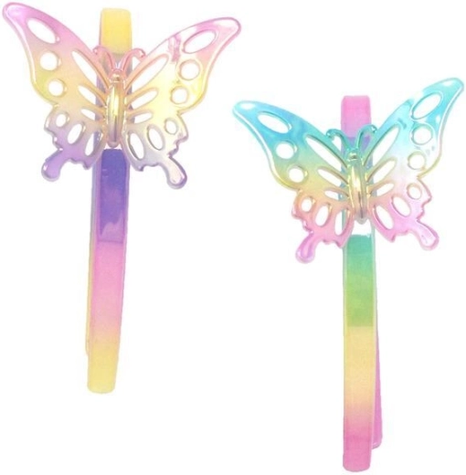 Pink Poppy pastel regenboog haarband met vlinder