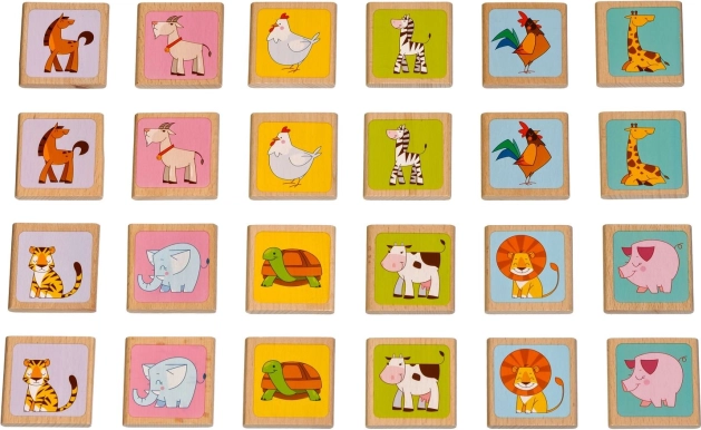 Lucy & Leo houten memory Dieren (24 kaartjes)