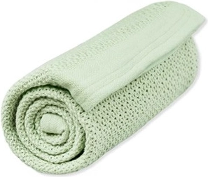 Vinter & Bloom deken Soft grid organic tender green