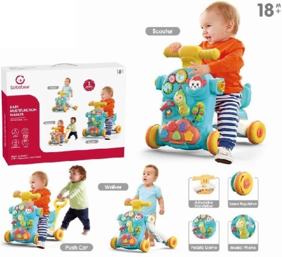 Loopwagen en loopfiets voor kinderen 3-in-1 – oranje