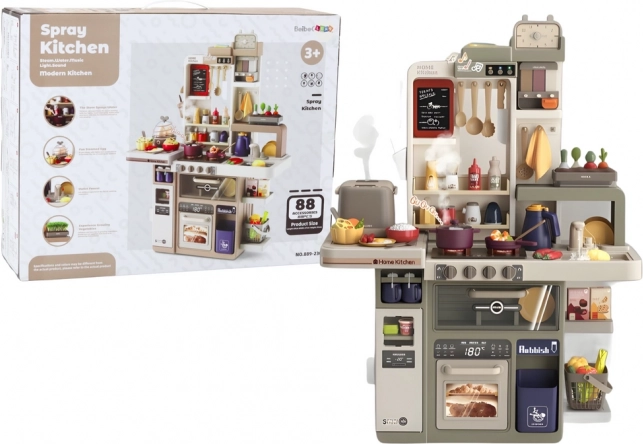 Kinderkeukentje met licht, geluid en stoom, 88 delen