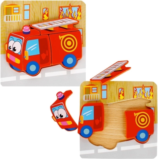 Houten educatieve puzzel Brandweer