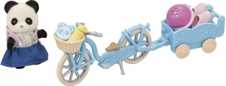 Fiets met mandje en aanhanger