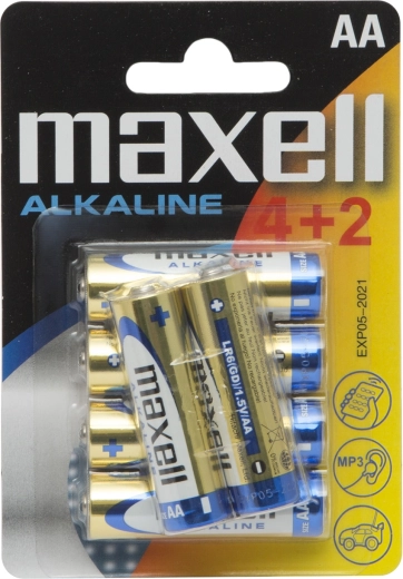 Alkalinebatterijen AA LR6 1,5 V, 6 stuks