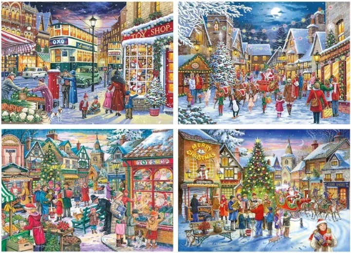 House of Puzzles Kerstinkopen, 4 × 500 stukjes