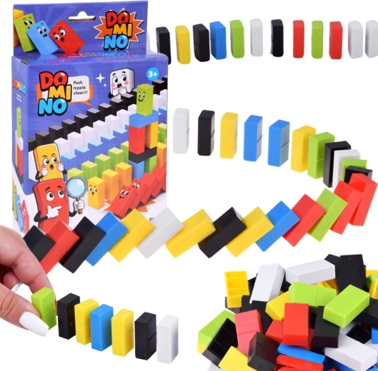 Domino voor kinderen – kleurrijke blokjes 100 stukjes