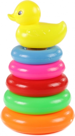 Kleurrijke kinderpiramide met eendje