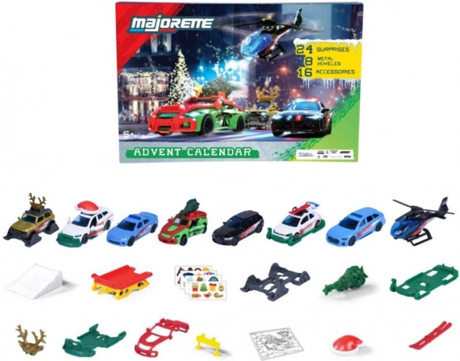 adventskalender met metalen autootjes en accessoires (24 verrassingen)