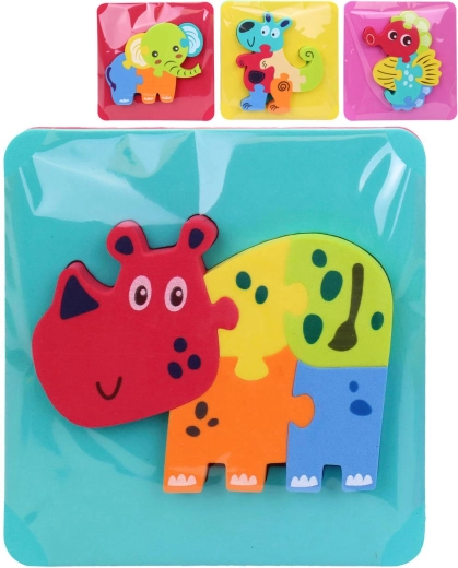 Schuimrubberen puzzeldiertje voor in bad - 1 stuk