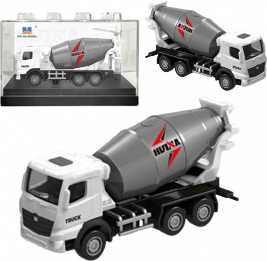 Huina witte verzamelmodel betonmixer 1:80