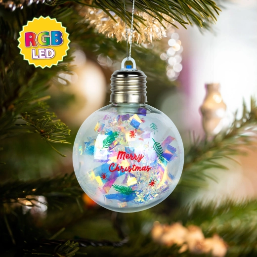 Kerst-ledbal met RGB-verlichting, 8 cm