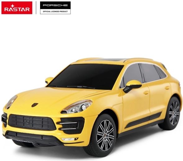 Rastar Porsche Macan Turbo op afstand bestuurbare auto 1:24 geel