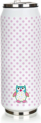 Thermosfles blikje Be Cool met uilenmotief 430 ml