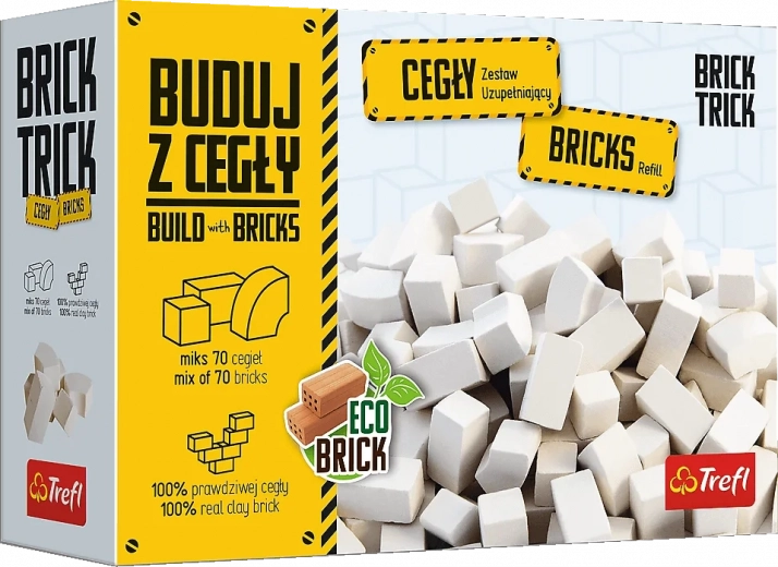 Trefl Brick Trick set witte stenen, mix 70 stuks