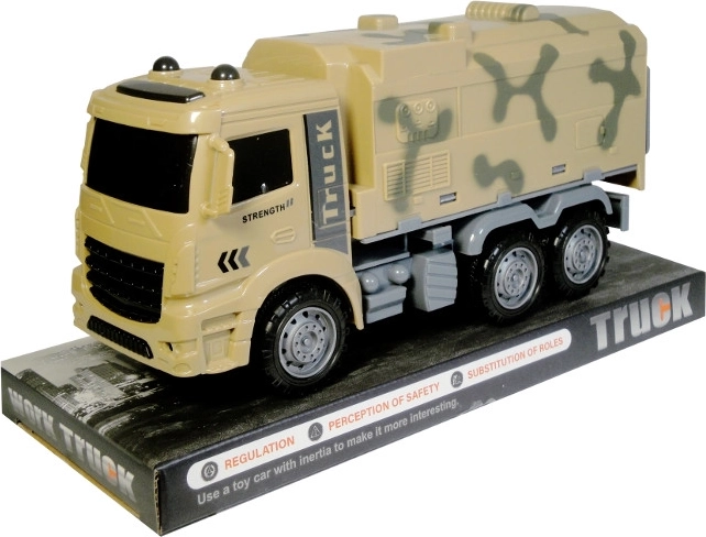 Militaire vrachtwagen met vliegwielaandrijving