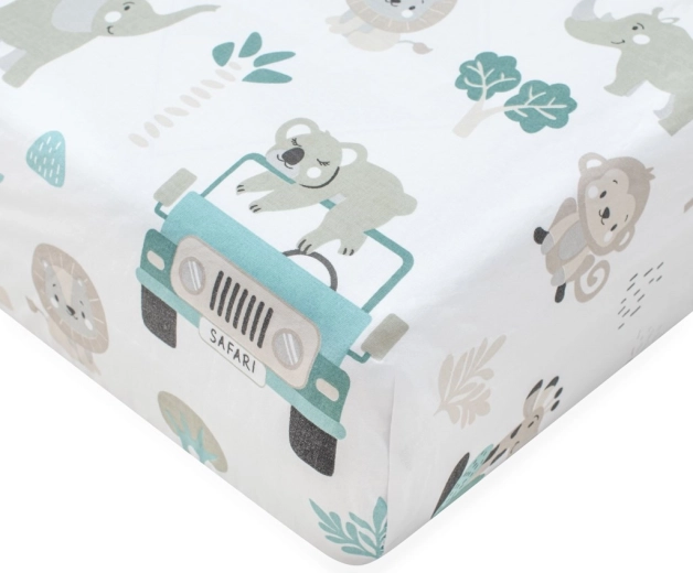 Katoenen hoeslaken voor ledikant NEW BABY Safari II 120 × 60 cm
