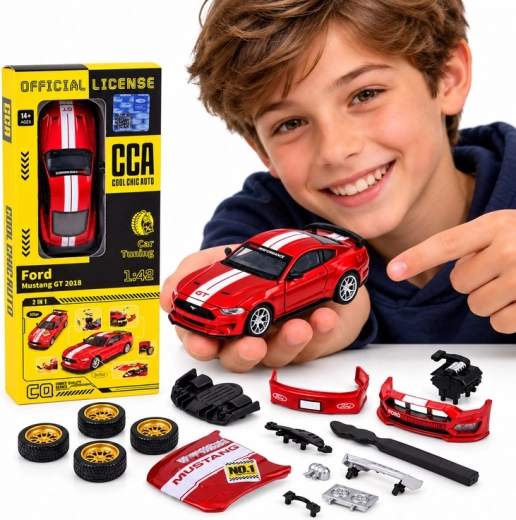 Gelicenseerd metalen model Ford Mustang GT 2018 met tuningkit in schaal 1:42