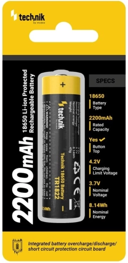Technik TR1822 oplaadbare batterij 18650 2200 mAh 3,7 V