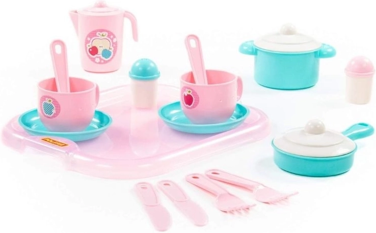 Kinder serveerset met dienblad – 19-delige servies-/keukenset
