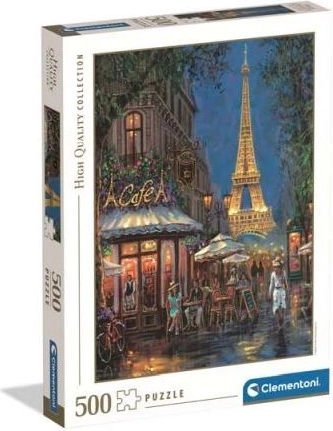 Clementoni-puzzel Nacht in het café bij de Eiffeltoren, 500 stukjes