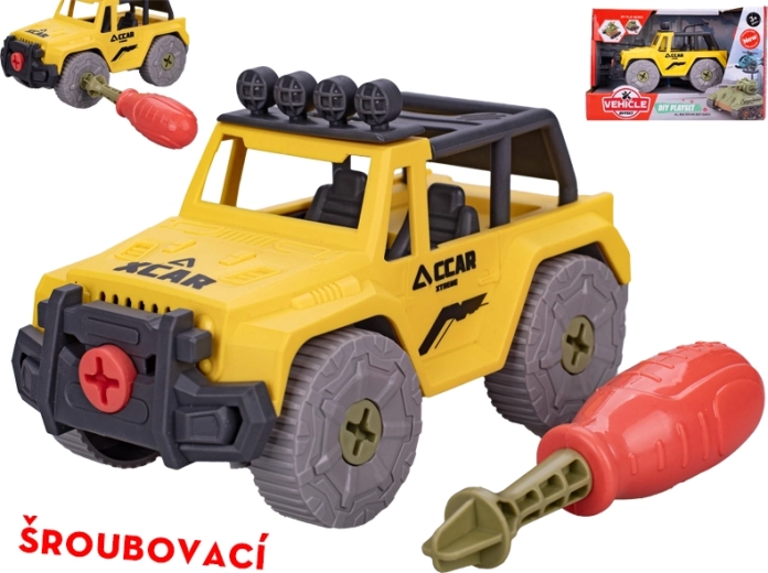 Terrein schroefauto 13,5 cm met opzetstukken