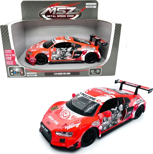 Metalen model Audi R8 LMS met licht en geluid op schaal 1:24