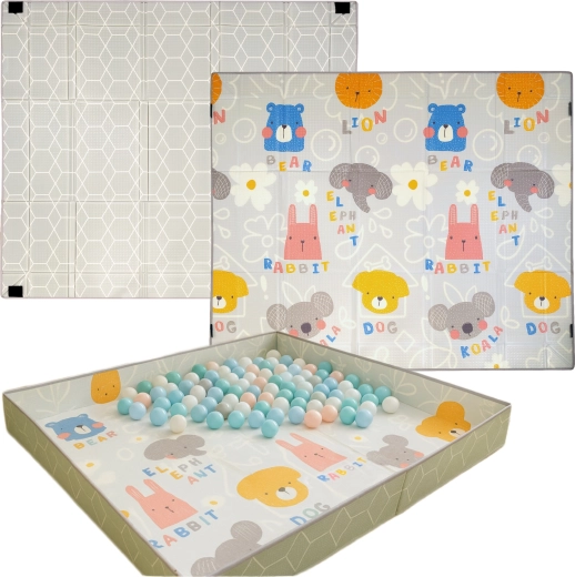 3-in-1: mat, speelbox en ballenbad