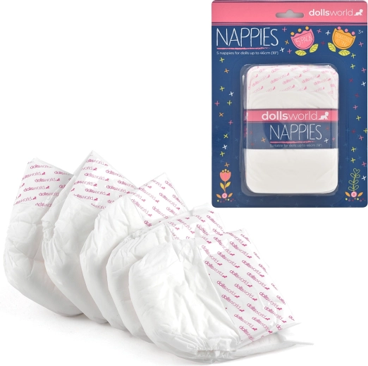 Dolls World luiers voor poppen van 46 cm - 5 stuks
