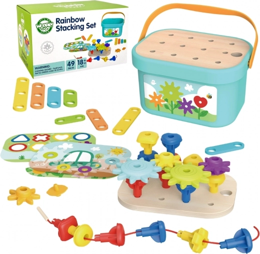 Woopie Green Constructie Box Motorisch Montessori 12v1
