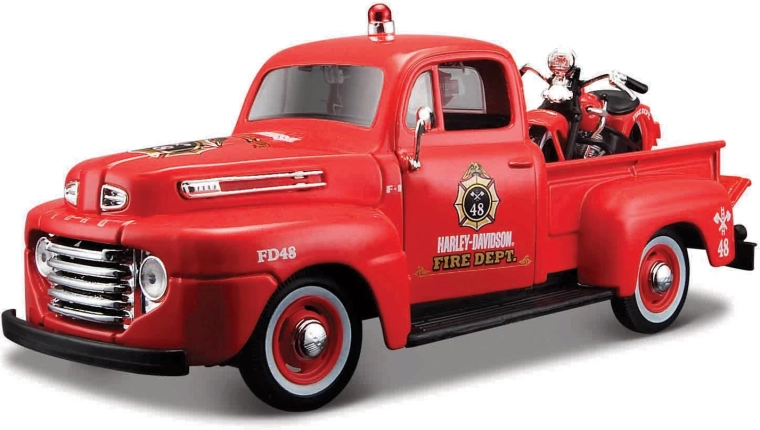 Maisto Harley-Davidson custom 1948 Ford F-1 pick-up met motorfiets 1936 EL Knucklehead 1:24