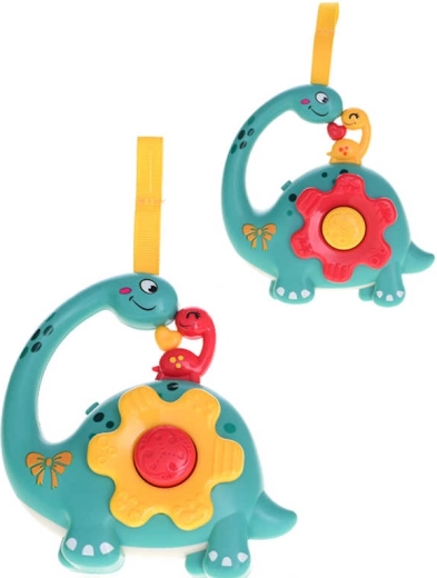 Rammelaar dinosaurus met licht en geluid 12 cm op batterijen - 1 stuk