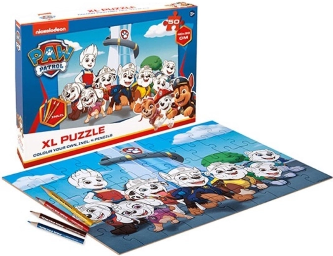 Paw Patrol kleurpuzzel 50 stukjes - 1 stuk