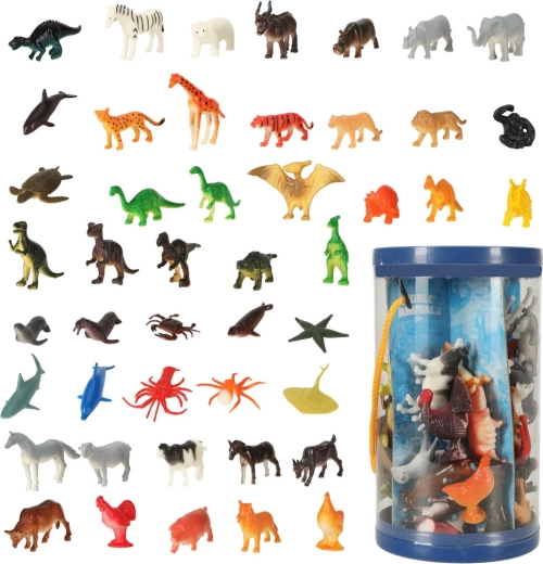 Set met dierfiguren – zee-, wilde en boerderijdieren en dinosaurussen, 48 stuks