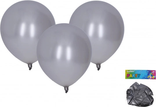 Metallic zilveren opblaasballonnen 30 cm - 10 stuks