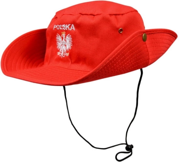 Cowboyhoed in de kleuren van Polen wit‑rood