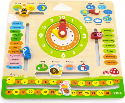VIGA educatieve houten kalender voor kinderen