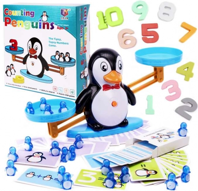 Educatieve weegschaal met schaaltjes voor het leren rekenen – Pinguïn