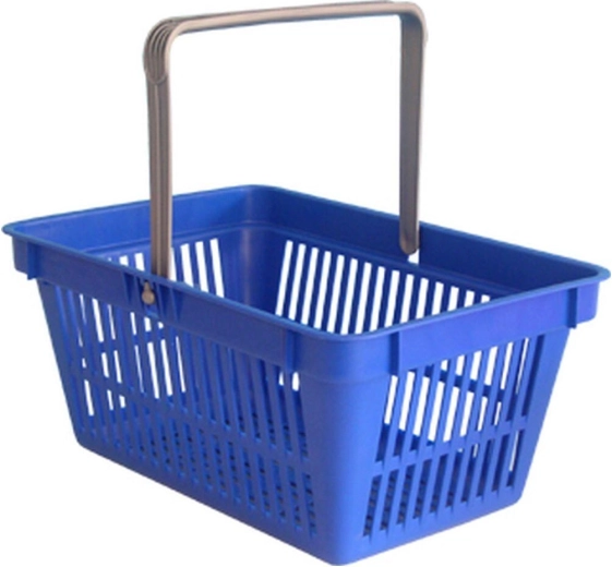 Boodschappenmand met één handvat 44,5 × 30 × 21,5 cm, kunststof, mix van kleuren, draagvermogen 15 kg