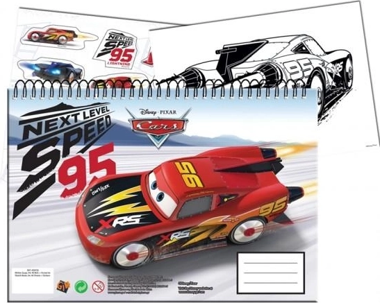 Spiraalblok met stickers Cars