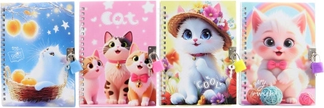 Notitieboek met katten-slotje