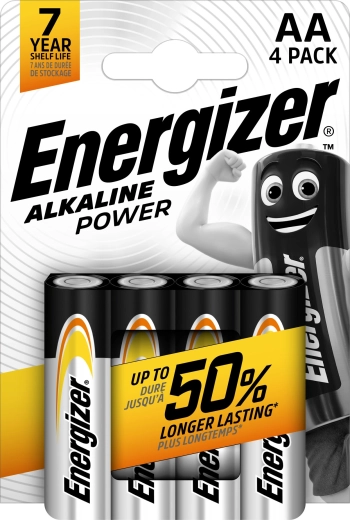 Energizer Alkaline Power AA LR6 alkaline batterijen, 4 st.