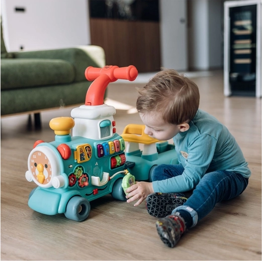 5-in-1: loopauto, loopwagen en actief speelgoed