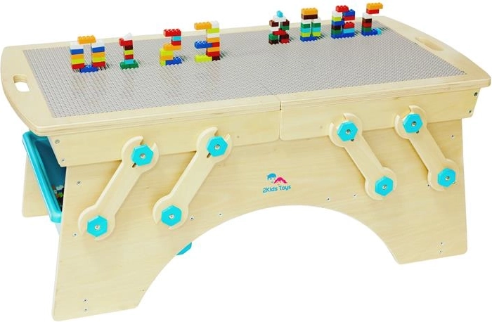 2Kids Toys speeltafel voor bouwsets met opbergruimte